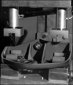 A Case History: Projection welding brackets to automotive frame assemblies is twice as fast with an Equa-Press dual tip holder. Lower welding fixture acts as an inspection device, so warped parts are discovered before welding. Inspection time and scrap loss are both reduced.