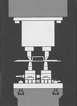 Figure 4: A platen set-up using platen-mounted standard tips under an Equa-Press dual holder.